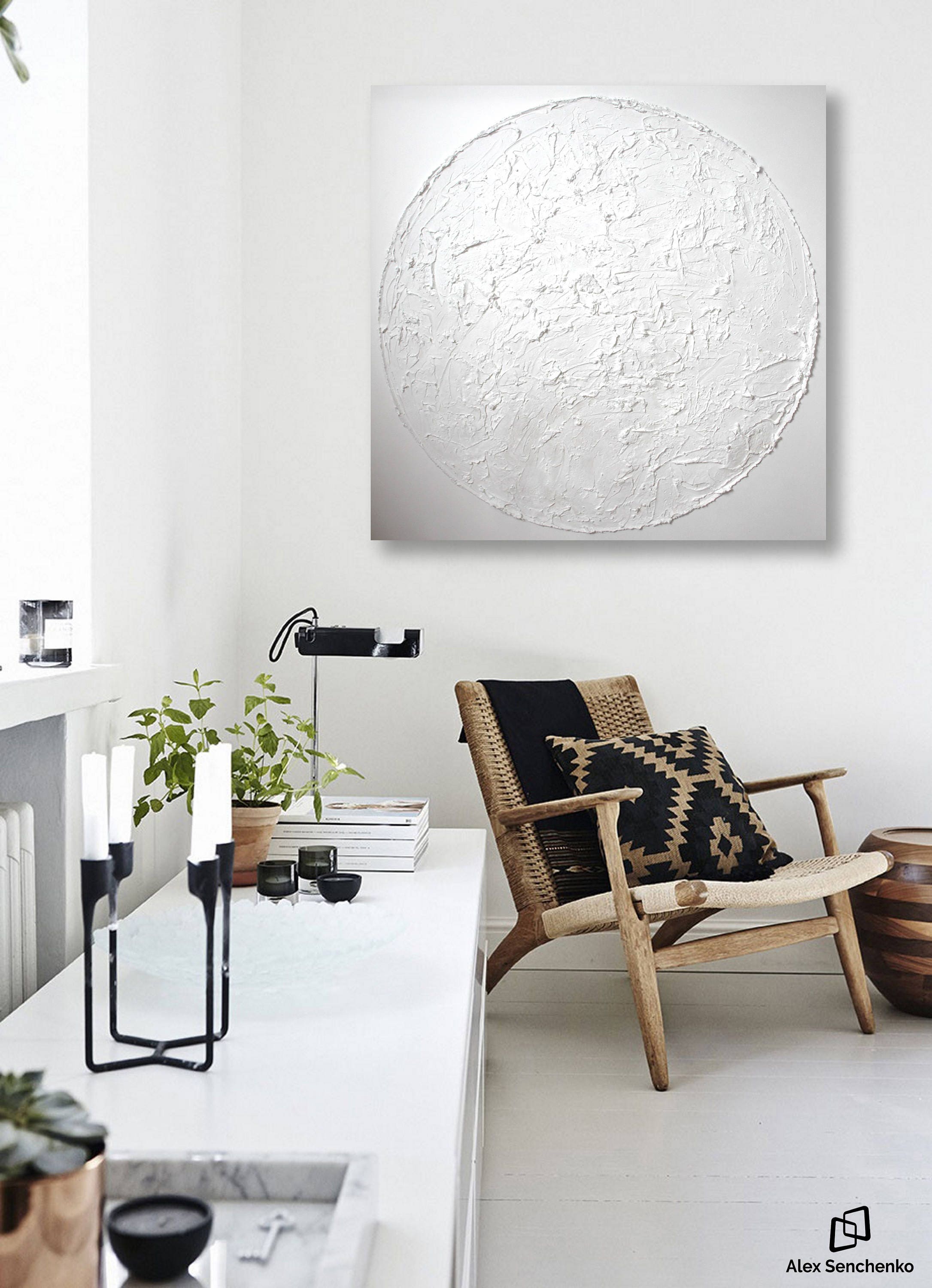 White painting / Home Decor / Wall Decor / Minimalist Art / Abstract Art / Modern Wall Art 