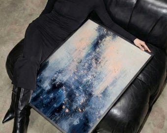Large Abstract Painting: Original Impasto Acrylic Canvas Art (120x100cm.)