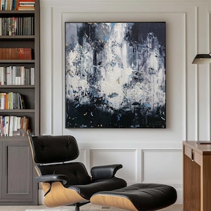 Large Abstract Acrylic Canvas Painting: Modern Wall Art, 100x100cm