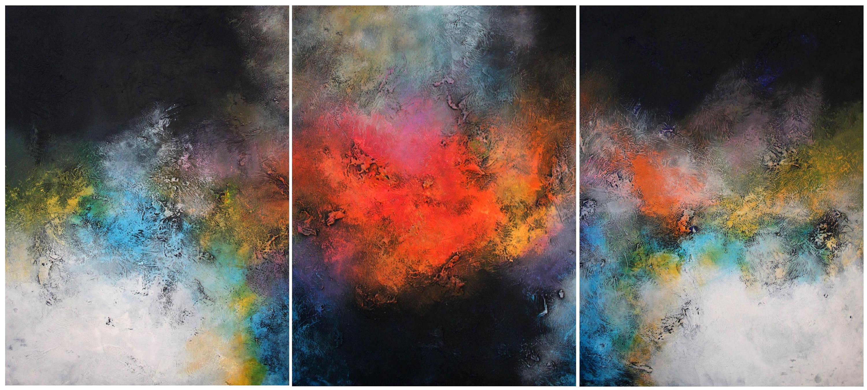 abstract expressionism / abstract triptych / abstract painting ...