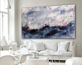 Large Abstract Painting: Original Acrylic Art, 200x120cm
