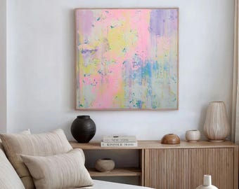 Original Abstract Acrylic Painting: Contemporary Wall Art, 100x100cm.