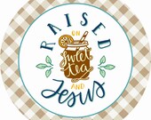 8 quot Round Sweet Tea and Jesus Wreath Sign, Summer Wreath Sign, Sweet Tea Sign, Personalize it by Pam, Signs for Wreaths, Door Decor