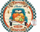 8 quot Round Fall Wreath Sign, Fall Wreath Sign, Personalize it by Pam, Signs for Wreaths, Door Decor
