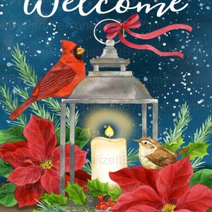 Welcome Winter Wreath Sign, Cardinal Wreath Sign,  Personalize it by Pam, Signs for wreaths, Door Decor