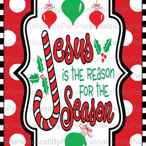 6" x 12"  Christmas Wreath Sign, Jesus is the reason for the season wreath sign, Personalize it by Pam, Signs for Wreaths, Door Decor
