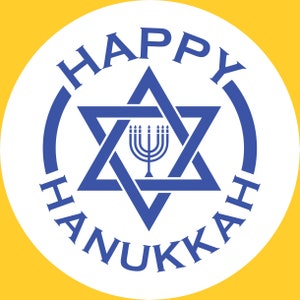 8&quot; Round Happy Hanukkah Wreath Sign