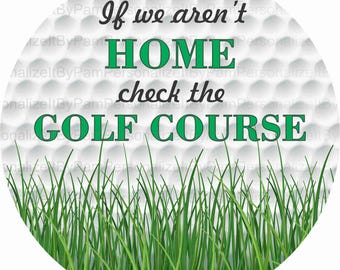 Round Golf Themed wreath sign, metal wreath sign, signs for wreaths,  UV Wreath Sign, Personalize it by Pam 250351