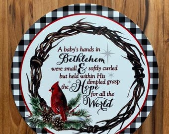 Round Christmas Wreath Sign,Personalize it by Pam,  Christmas Wreath Sign, Signs for Wreaths, Door Decor