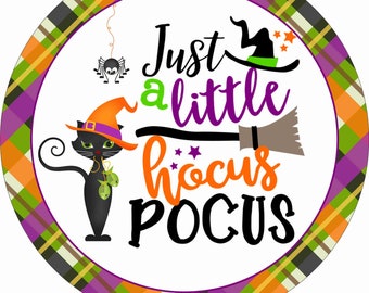 8" Round Halloween Wreath Sign, Wreath Signs, Halloween Signs, Personalize it by Pam, Halloween Decor, Door Decor