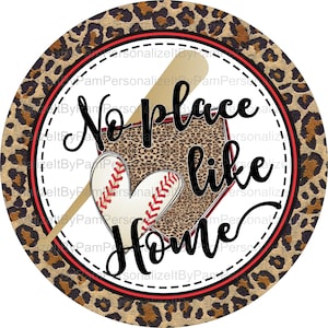 8" Signo de corona de béisbol, Home Sweet Home Sign, Metal Wreath Sign, Personalízalo por Pam, Door Decor, Sign, Summer Wreath Sign