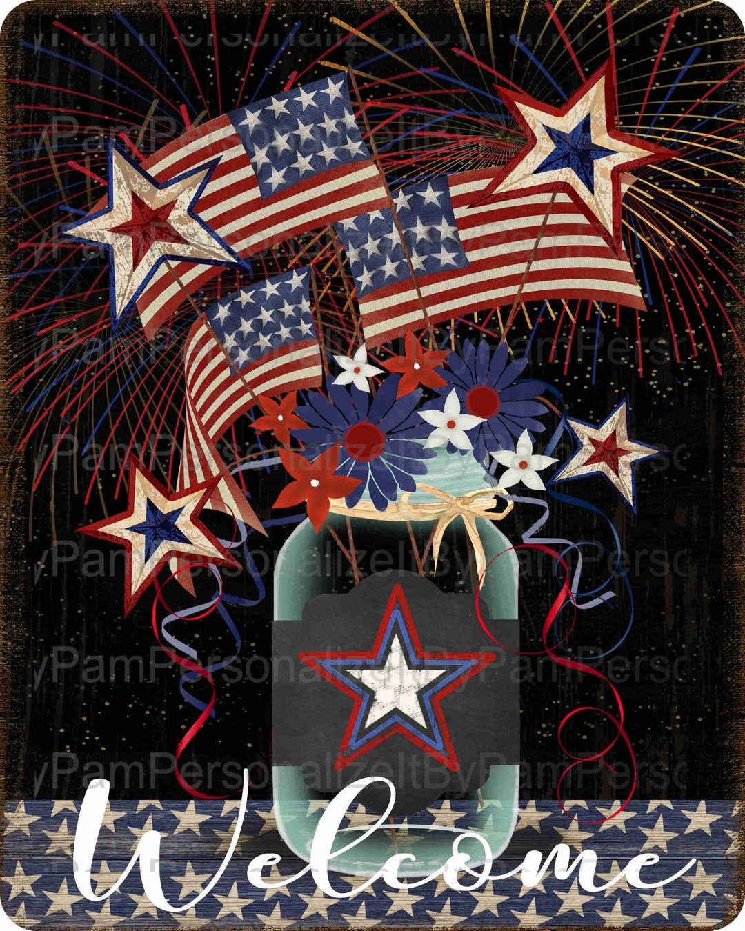 Patriotic Wreath Sign Patriotic Wreath Wreath Etsy 日本