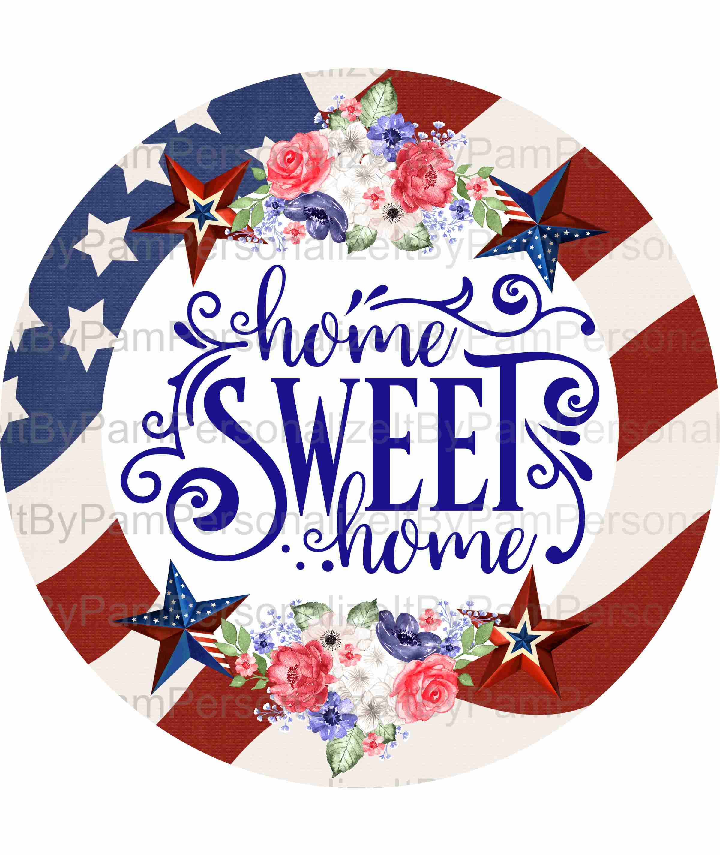 10 Patriotic Wreath Sign Home Sweet Home Wreath Sign Etsy