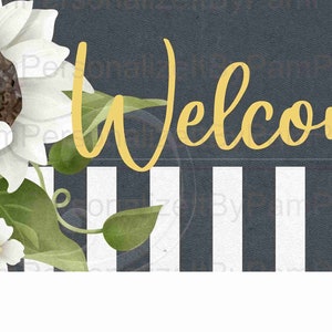 12" x 4" Farmhouse Sunflower Welcome Wreath Sign,  Wreath Signs,  Personalize it by Pam, Signs for Wreaths, Door Decor