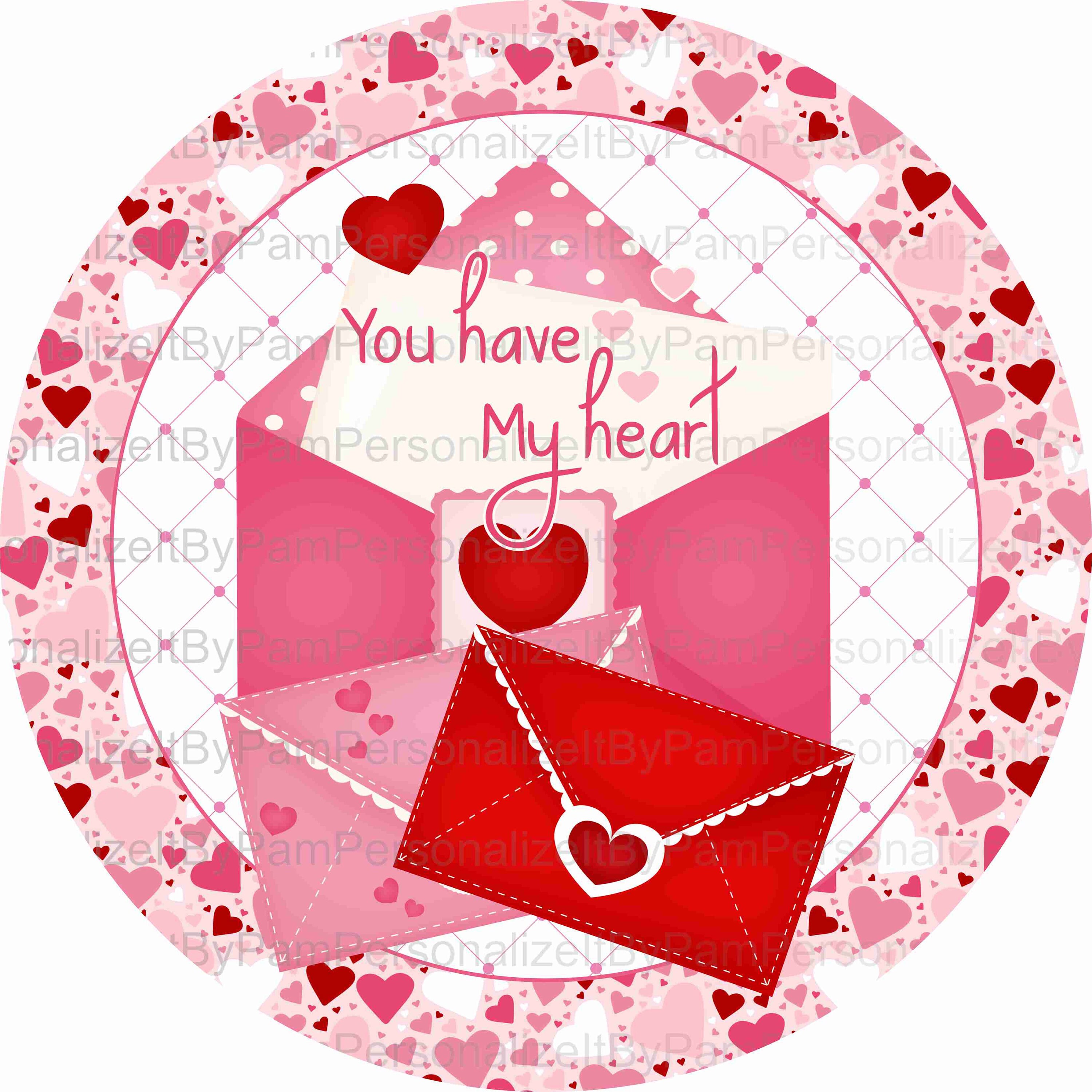 8" Round Love Letters Wreath Sign, Valentine's Day Wreath Sign, Personalize it by Pam, Signs for Wreaths, Door Decor