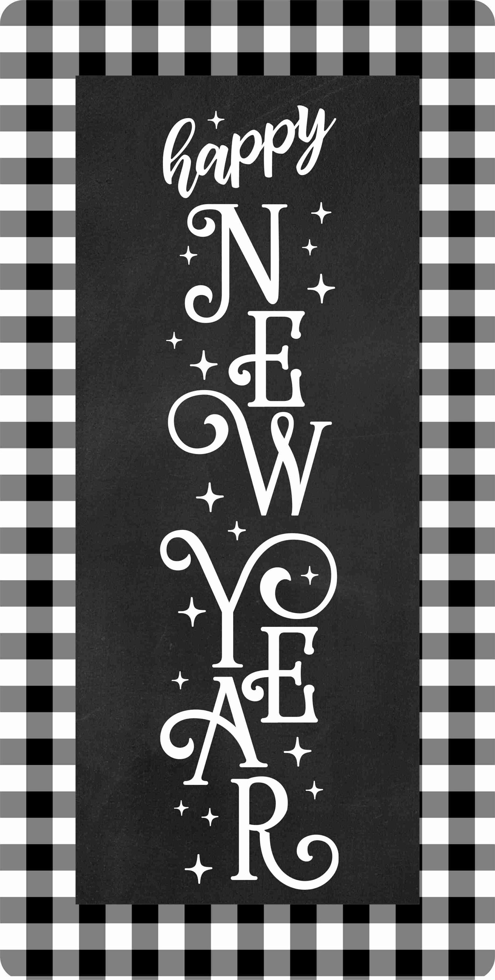 6 X 12 New Year Wreath Sign Happy New Year Sign Etsy