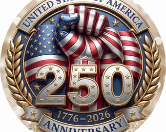 Round  Patriotic 250th Celebrating America Wreath Sign, Metal  Wreath Sign, Personalize it by Pam, Door Decor, Signs for Wreaths 2603262