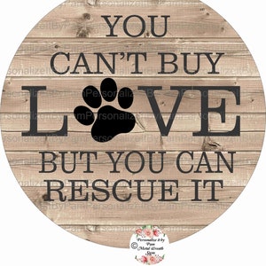 Round Pet Wreath Sign, Faux Wood Dog Wreath Sign, Paws Wreath Sign,  Personalize it by Pam, Wreath Signs, Door Decor