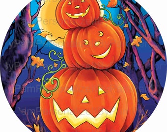 10" Round Halloween Wreath Sign, Halloween Sign, Personalize it by Pam, Signs for Wreaths, Door Decor
