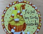 Round Halloween Wreath Sign, Halloween Sign, Halloween Candy Wreath Sign, Personalize it by Pam, Signs for Wreaths, Door Decor