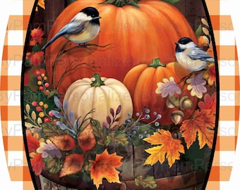 7"X12" Oval Fall Wreath Sign, Fall Wreath Signs, Pumpkin Wreath Sign, Personalize it by Pam, Signs for Wreaths