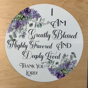 11.75&quot; Round Spiritual Wreath Sign, Scripture Wreath Sign, Signs for Wreaths, Personalize it by Pam, Hummingbird Wreath Sign