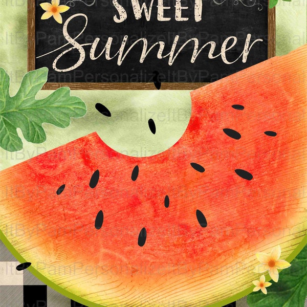 Sweet Summer Wreath Sign, Watermelon  Wreath Sign, Signs for Wreaths, Personalize it by Pam, Wreath Signs