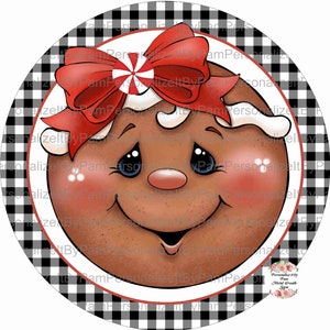 10" Round Gingerbread Girl/ Boy Wreath Sign, Wreath Sign, Gingerbread Wreath Sign, Personalize it by Pam, Wreath Embellishment,