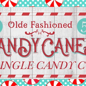 Retro Candy Canes Christmas Wreath Sign, Christmas Wreath Signs, Candy Cane Signs, Retro Signs, Personalize it by Pam, Door Decor