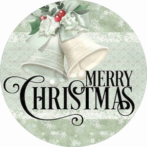 11.75&quot; Round Mint Green Merry Christmas Wreath Sign, Personalize it by Pam, Wreath Signs, Signs for Wreaths