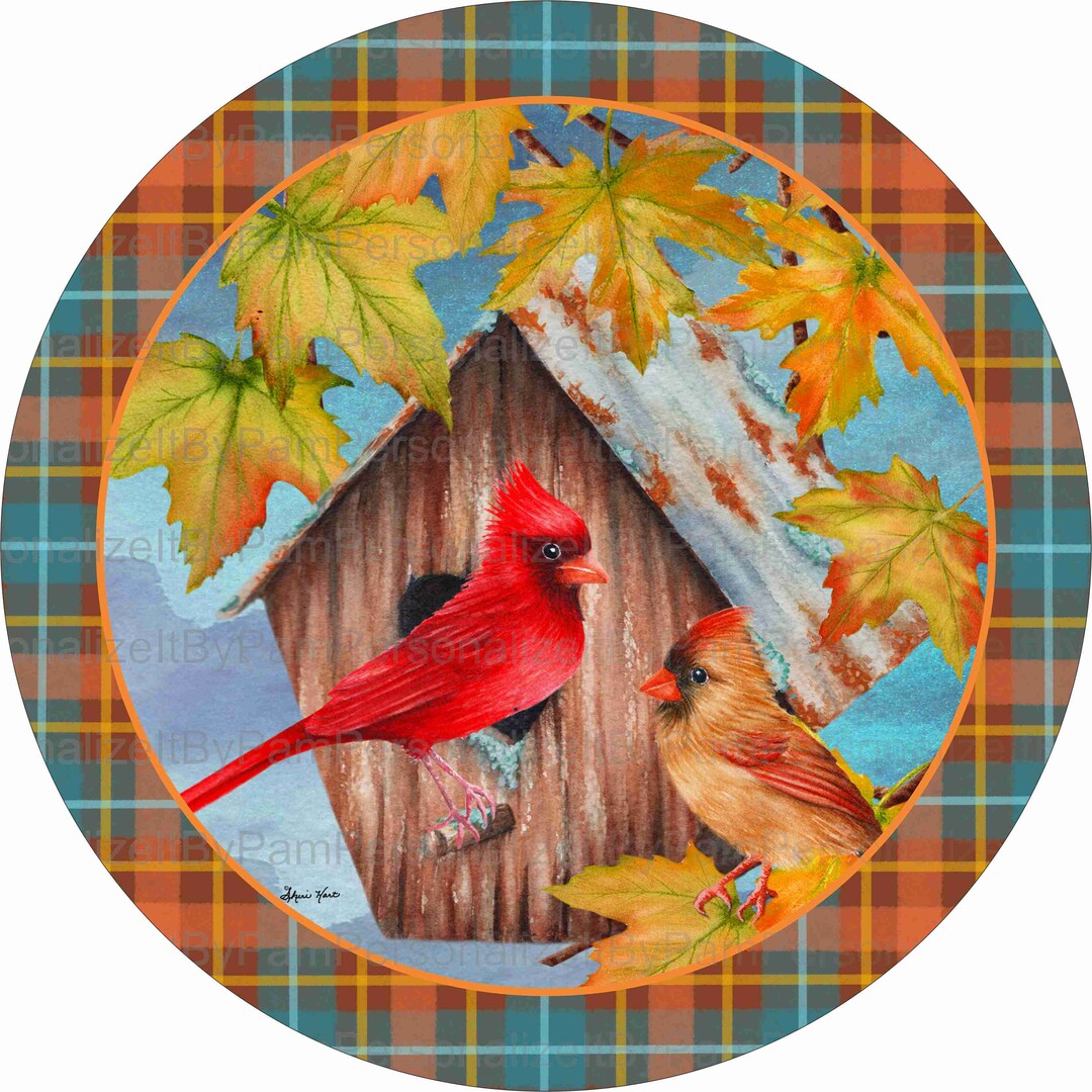 Fall Cardinal Wreath Sign, Fall Wreath Sign, Floral Wreath Sign ...