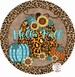 Round Fall Wreath Sign, Fall Wreath Sign, Leopard Print Fall Wreath Sign, Personalize it by Pam, Wreath Signs, Door Decor 