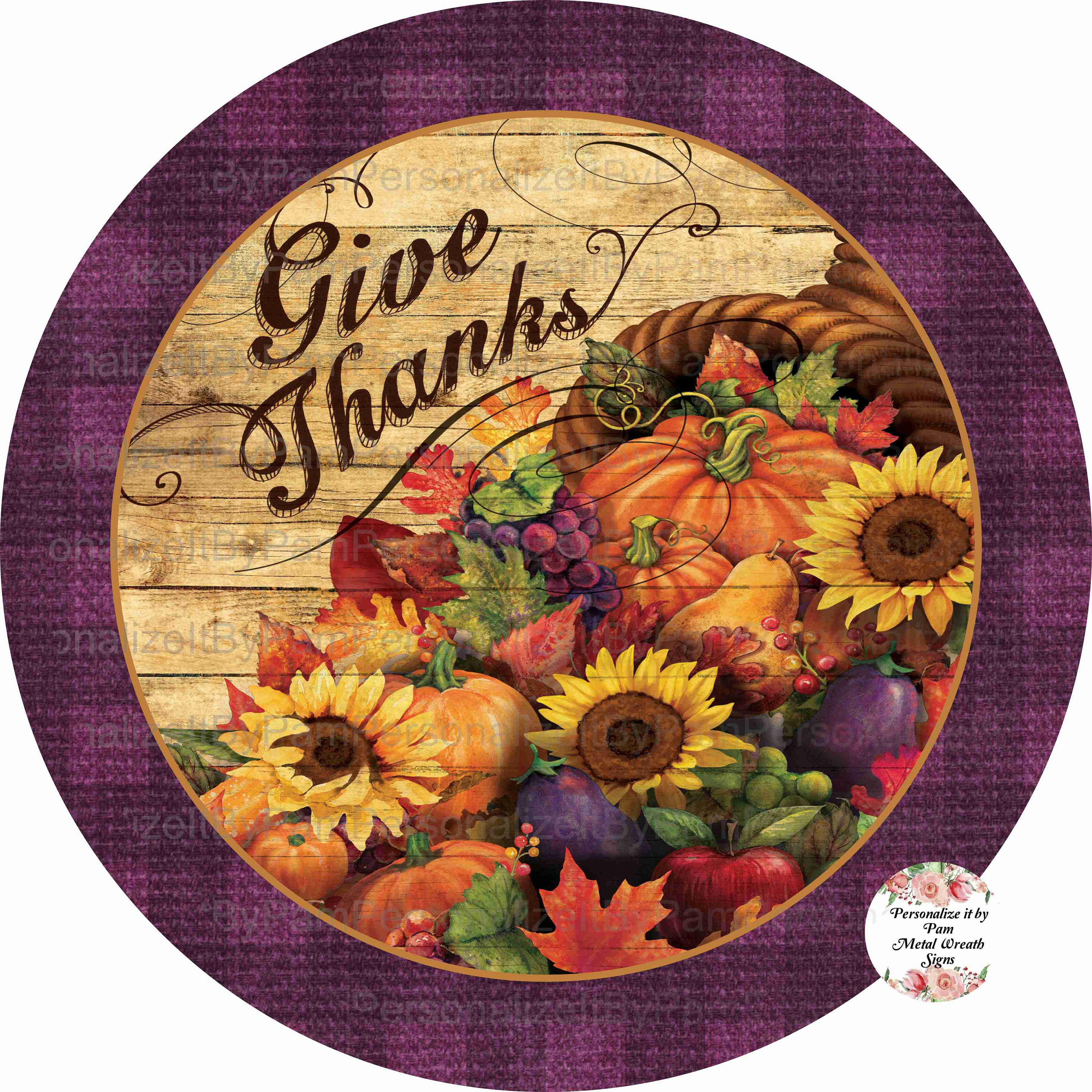 10 Round Fall Wreath Sign Fall Wreath Sign Give Etsy