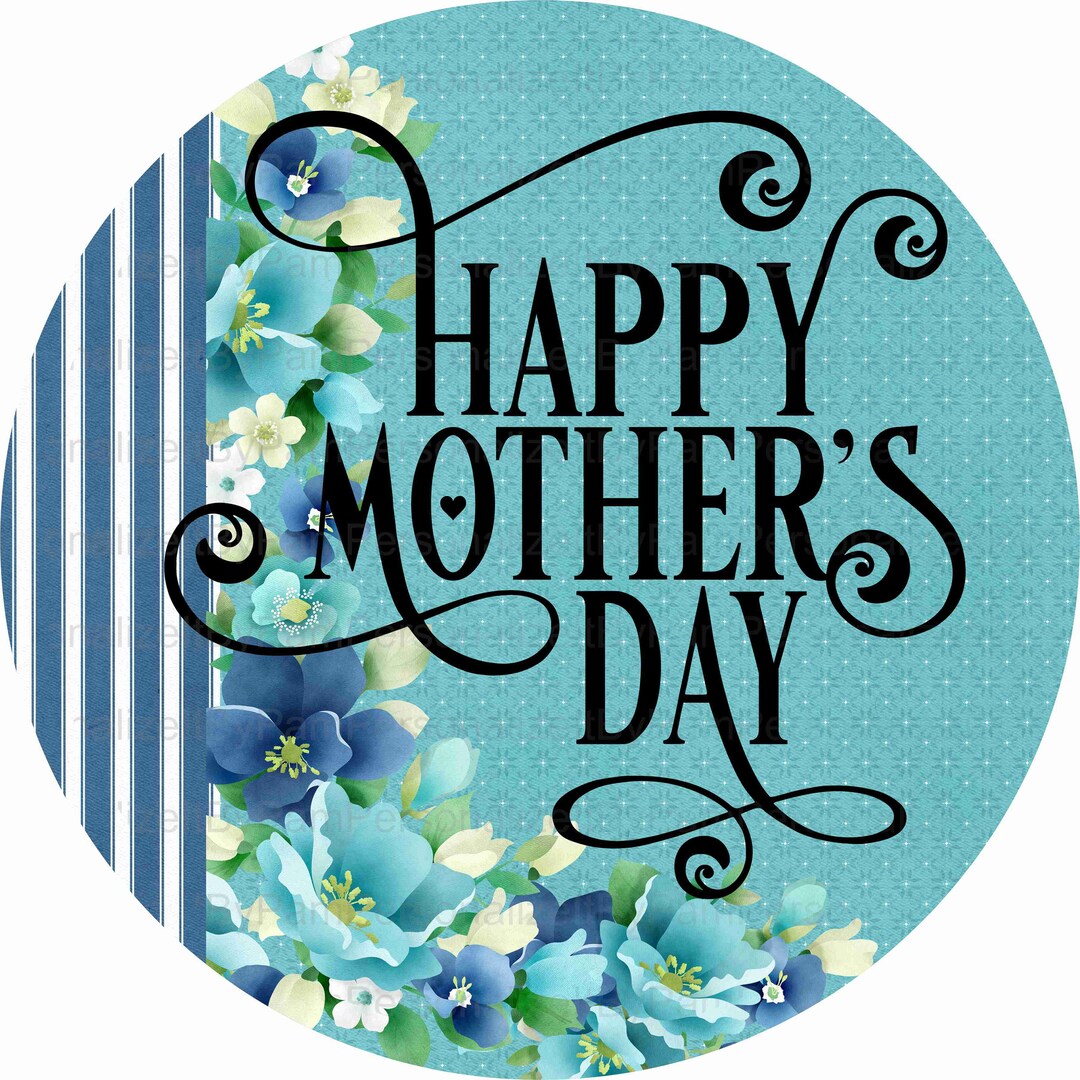 Round Mother's Day Wreath Sign, Signs for Wreaths, Personalize It by