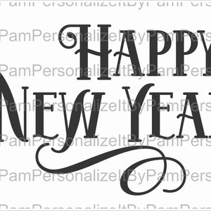 12&quot;x6&quot; New Year Wreath Sign, Happy New Year Sign, Wreath Signs, Personalize it by Pam, Signs for Wreaths, Door Decor