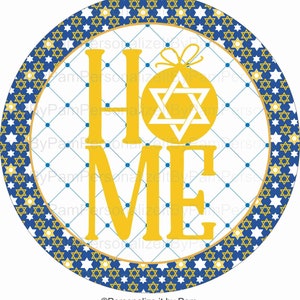 8&quot; Round Hanukkah Wreath Sign, Wreath Signs, Personalize it by Pam, Signs for Wreaths, Door Decor