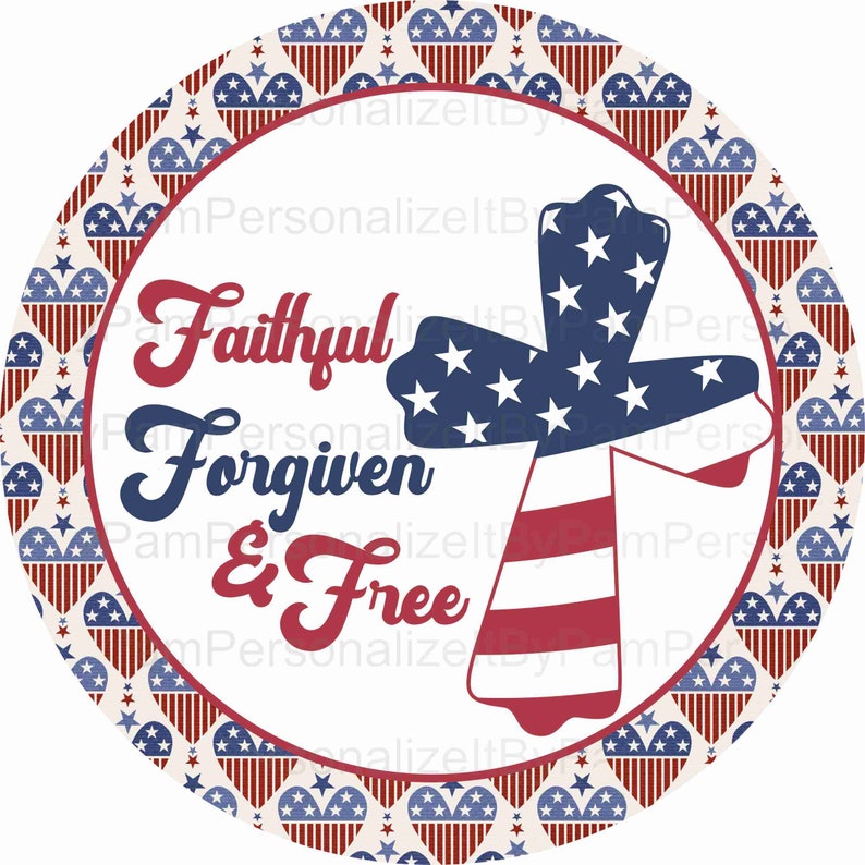 Door Decor 8 Round God Bless America Wreath Sign Wreath Signs Patriotic Wreath Sign Personalize it by Pam