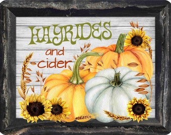 Fall Wreath Sign, Hayrides and  Cider, Personalize it by Pam, Wreath Signs, Door Decor