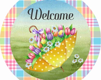 Round Summer Wreath Sign,Floral Wreath Sign, Personalize it by Pam, Wreath Signs, Door Decor