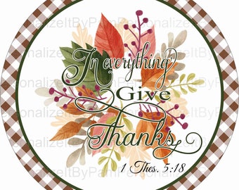 10" Round Give Thanks Wreath Sign, Fall Wreath Sign, Personalize it by Pam, Signs for Wreaths, Door Decor
