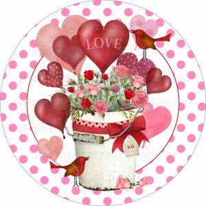 Round Valentine Wreath Sign, Valentine  Sign, Personalize it by Pam, Signs for Wreaths, Door Decor