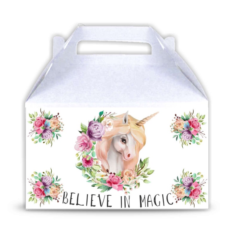 Unicorns Gable Party Favor Gift Boxes
