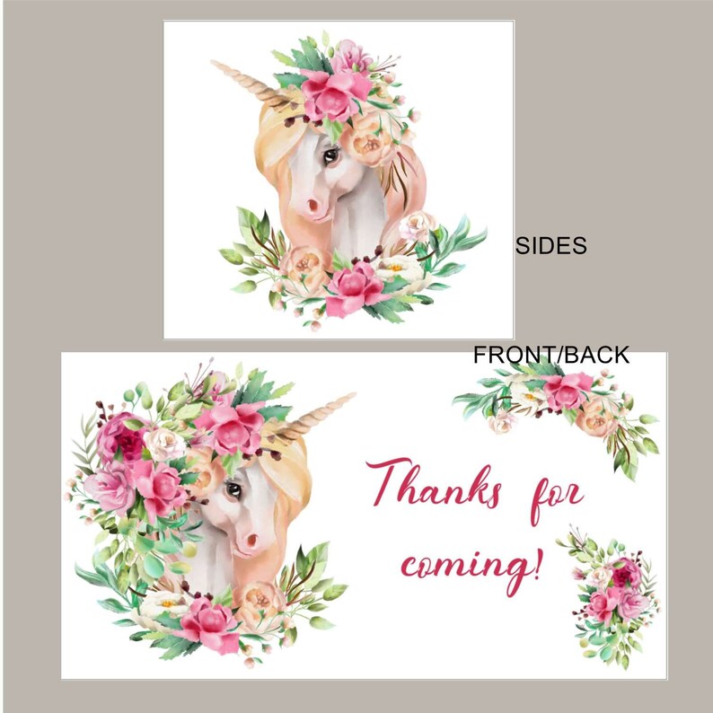 Unicorns Gable Party Favor Gift Boxes