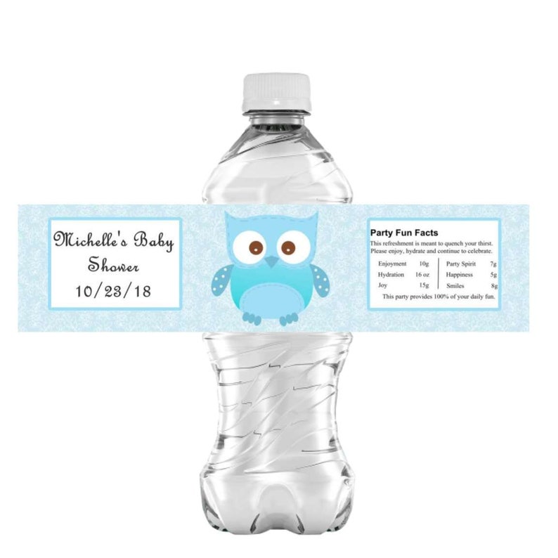 Waterproof Water Bottle Label Owl Capri Sun Label Baby Shower