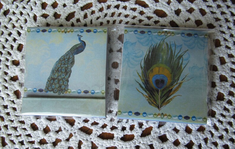 1 QTY=2 NAILFILE BOOKS Peacock Mini Nail File Matchbook
