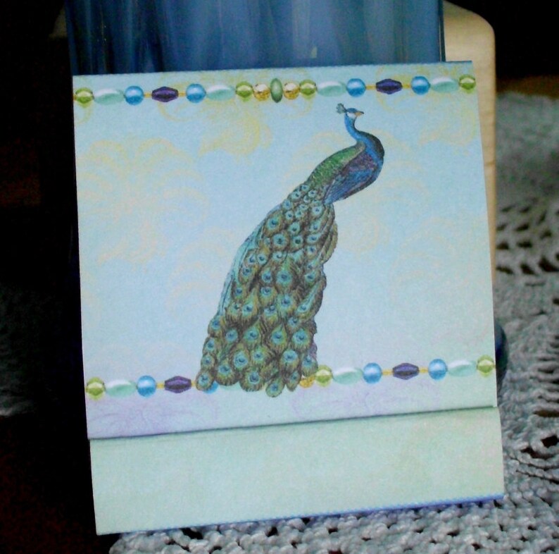 1 QTY=2 NAILFILE BOOKS Peacock Mini Nail File Matchbook