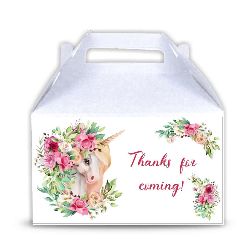 Unicorns Gable Party Favor Gift Boxes