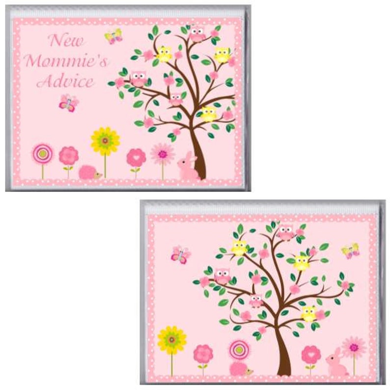 Owl Tree Baby Shower AdviceActivity Books PinkPurple