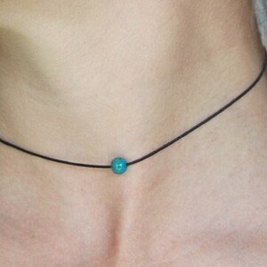 naszyjnik choker z chryzokoli; 6,5 mm kamień ochronny talizman szczęścia przesilenie boże narodzenie prezent urodzinowy fr czarownica przyjaciele mama siostra nastolatki nauczyciele