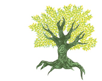 unitarian universalist chalice tree ; 8x10 11x17 16x20 18x24 print or canvas ; UU coming of age teaching tools minister gifts & church art